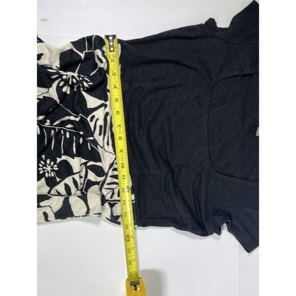 Tommy Bahama Womens Size Small Linen Blend Midi Dress Black Cream Tropical Print - Picture 11 of 12